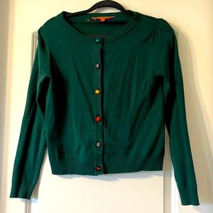 Emerald green, L, ModCloth cardigan